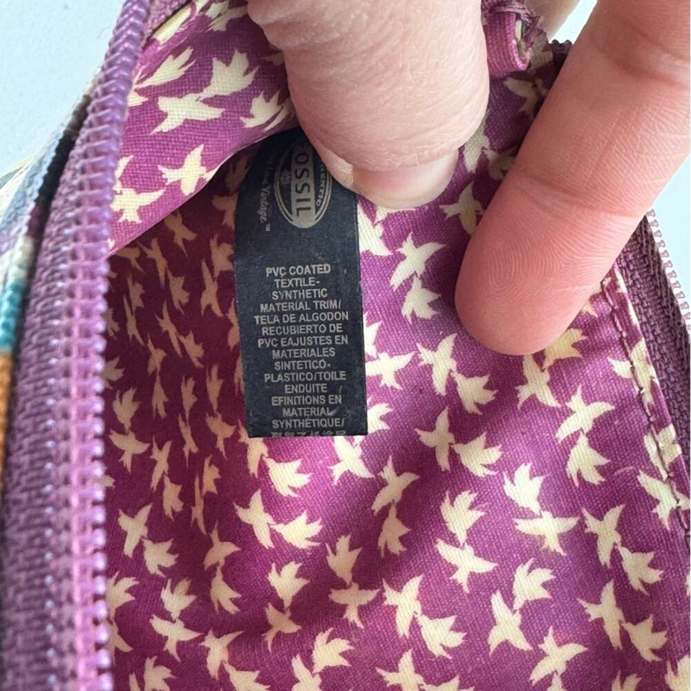 Fossil Multicolor Stripe Coated Canvas Pouch Wome… - image 4